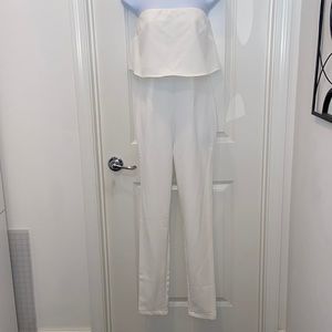 Missguided White Bandeau Jumpsuit